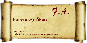 Ferenczy Ákos névjegykártya