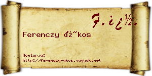 Ferenczy Ákos névjegykártya