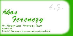 akos ferenczy business card